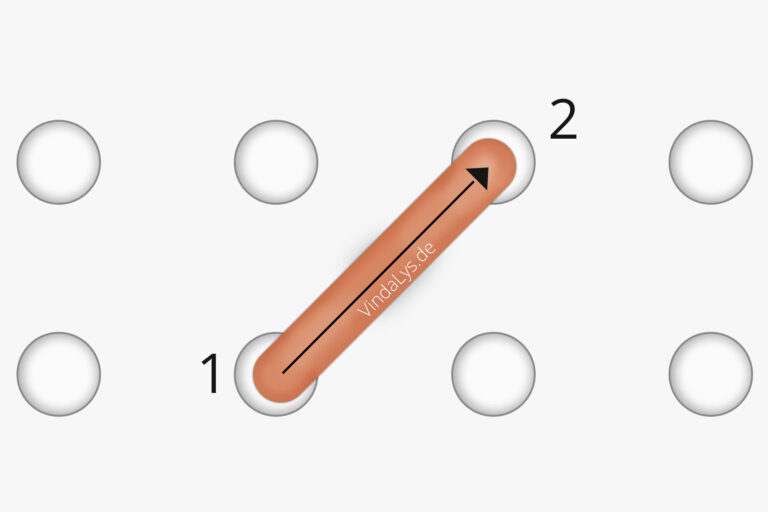 halber Kreuzstich Schema - Beginn von unten links